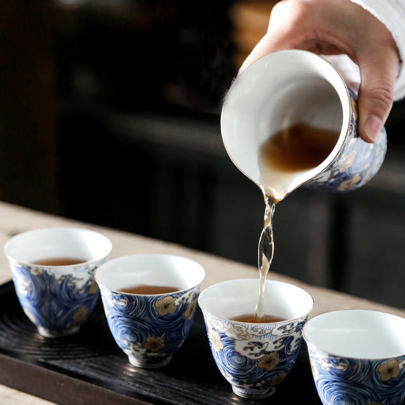 Buddha Stones Vintage Ocean Sea Waves Ceramic Teacup Tea Cups - image 10