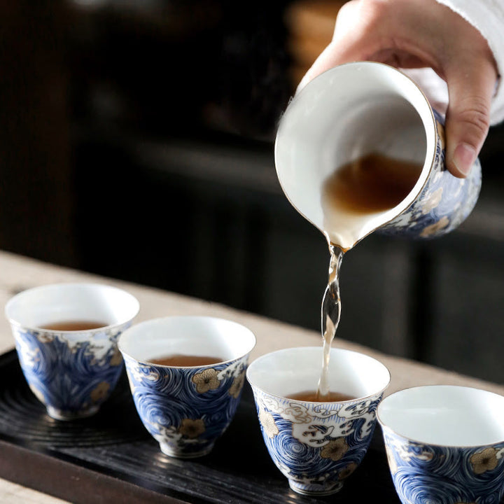 Buddha Stones Vintage Ocean Sea Waves Ceramic Teacup Tea Cups - image 10