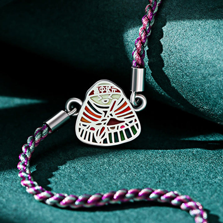 Buddha Stones 925 Sterling Silver Zongzi Pattern Luck Multicolored Handcrafted Bracelet - image 10