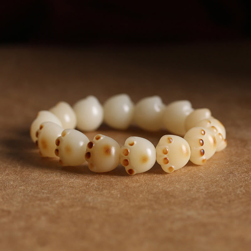 Buddha Stones Cute Lucky Cat Bodhi Seed Cat Paw Harmony Bracelet - Bodhi Seed Cat Paw - image 4