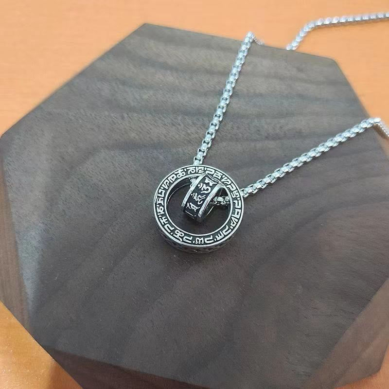 Buddha Stones Tibetan Om Mani Padme Hum Carved Peace Purity Chain Necklace Pendant - image 7