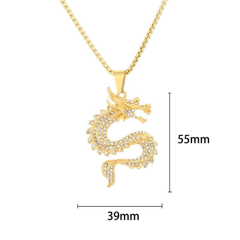Buddha Stones Chinese Zodiac Dragon Zircon Protection Necklace Pendant - image 5