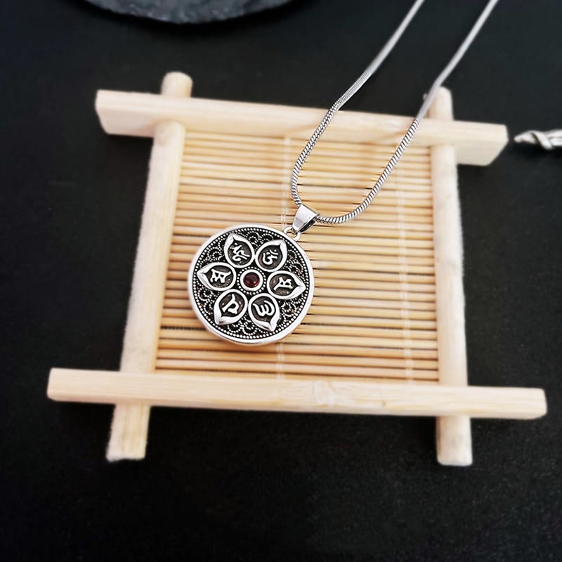 Buddha Stones Tibetan Om Mani Padme Hum Purity Necklace Pendant - image 5