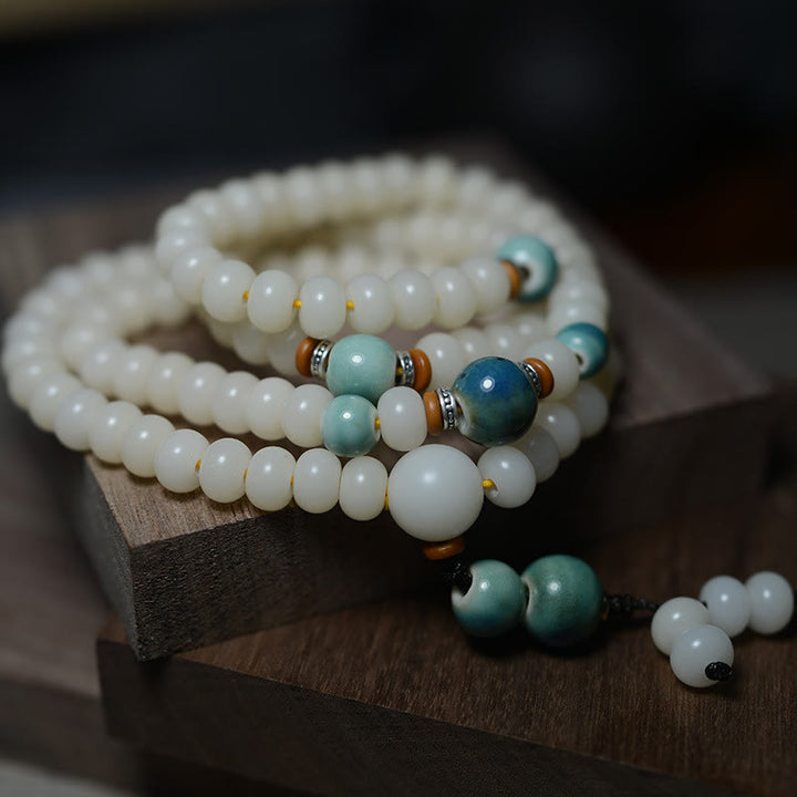 Buddha Stones 108 Mala Beads Bodhi Seed Keep Away Evil Spirits Calm Bracelet - image 7