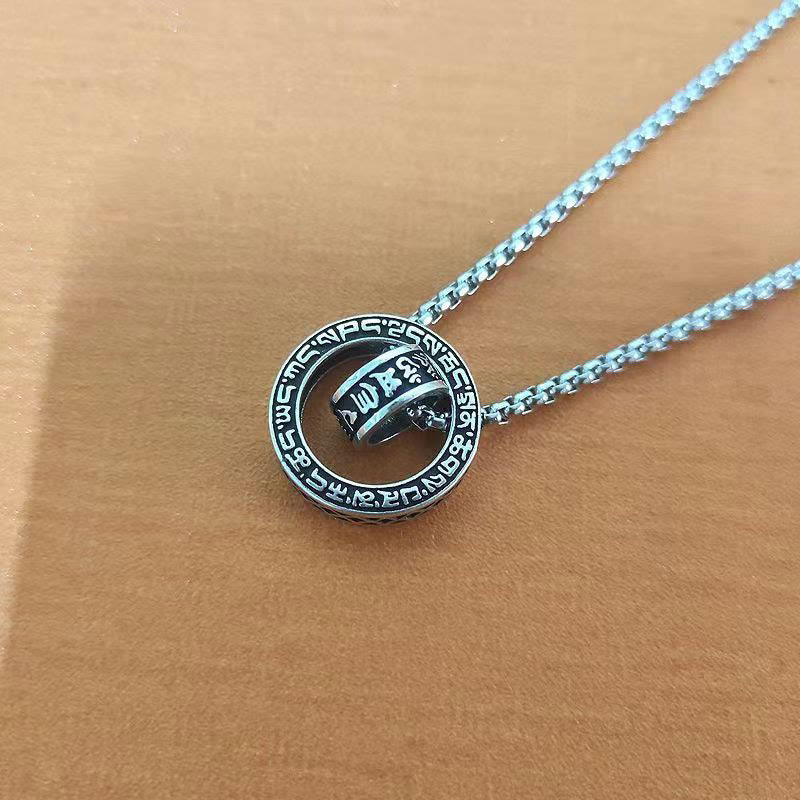 Buddha Stones Tibetan Om Mani Padme Hum Carved Peace Purity Chain Necklace Pendant - image 9