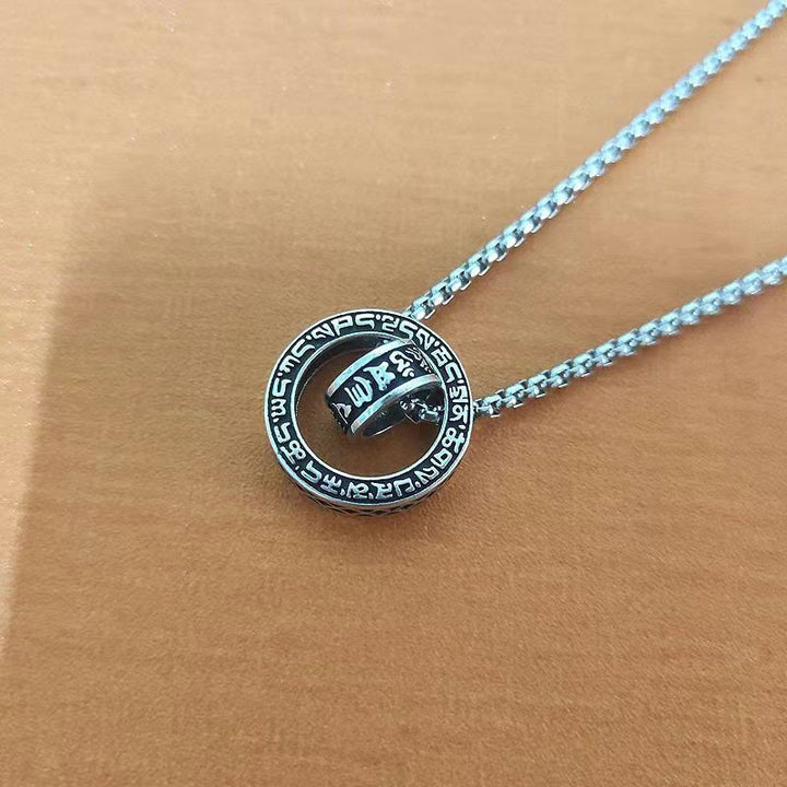 Buddha Stones Tibetan Om Mani Padme Hum Carved Peace Purity Chain Necklace Pendant - image 9