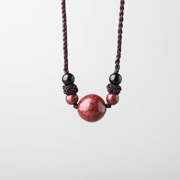 Buddha Stones Natural Cinnabar Stones Bead Blessing Necklace Pendant - image 2