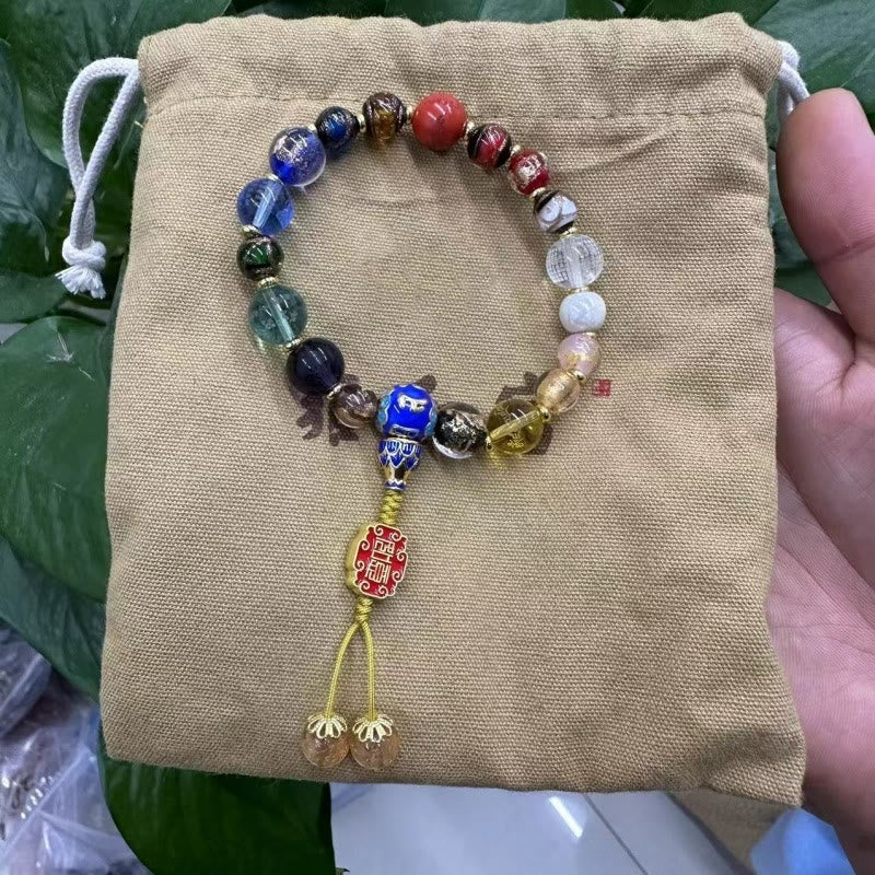 Buddha Stones Tibetan Colorful Incense Ash Liuli Glass Bead Om Mani Padme Hum Dorje Vajra 18 Beads Wrist Mala - image 8