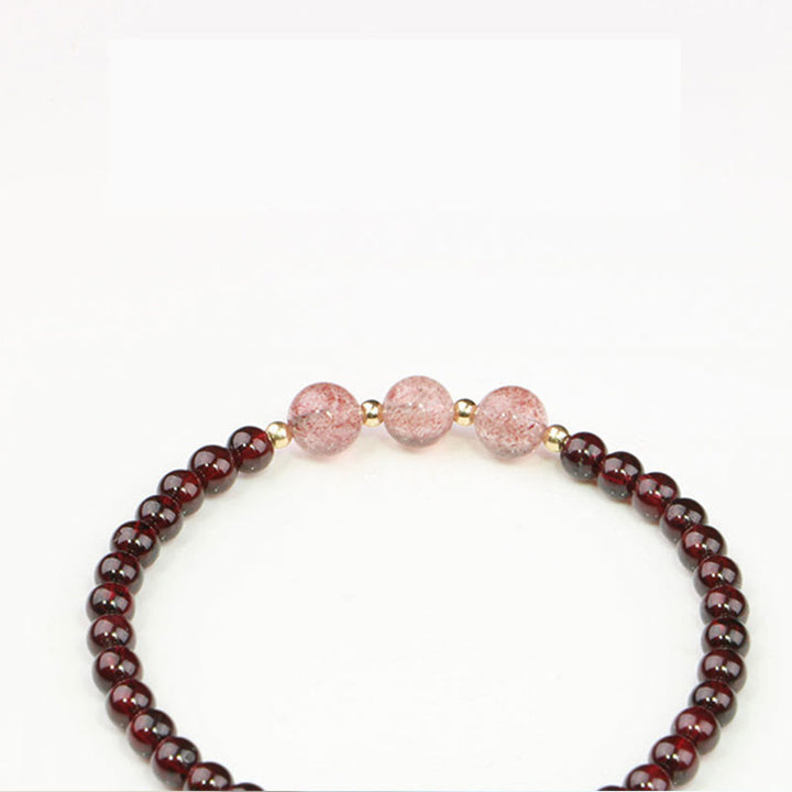 Buddha Stones Natural Garnet Strawberry Quartz Calm Bracelet - image 10