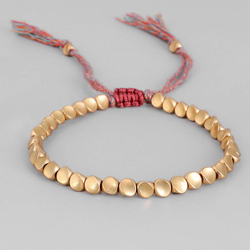Buddha Stones Tibetan Copper Beads Healing Luck Bracelet - image 1