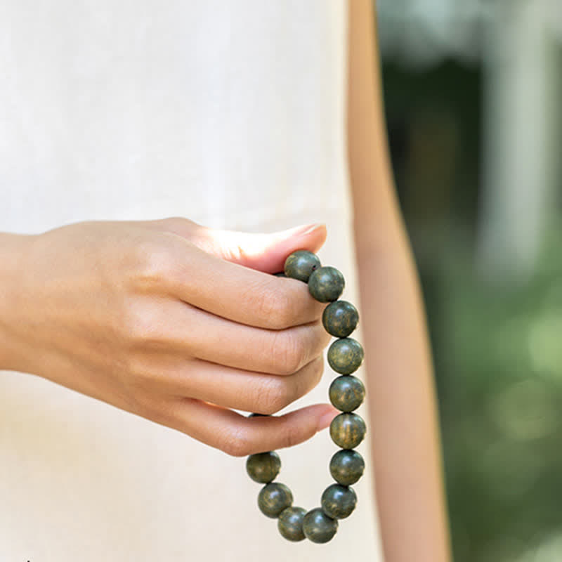 Buddha Stones Tibetan Green Sandalwood Soothing Cure Bracelet - image 6