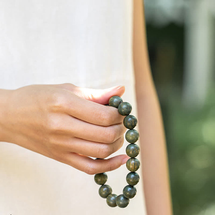 Buddha Stones Tibetan Green Sandalwood Soothing Cure Bracelet - image 6
