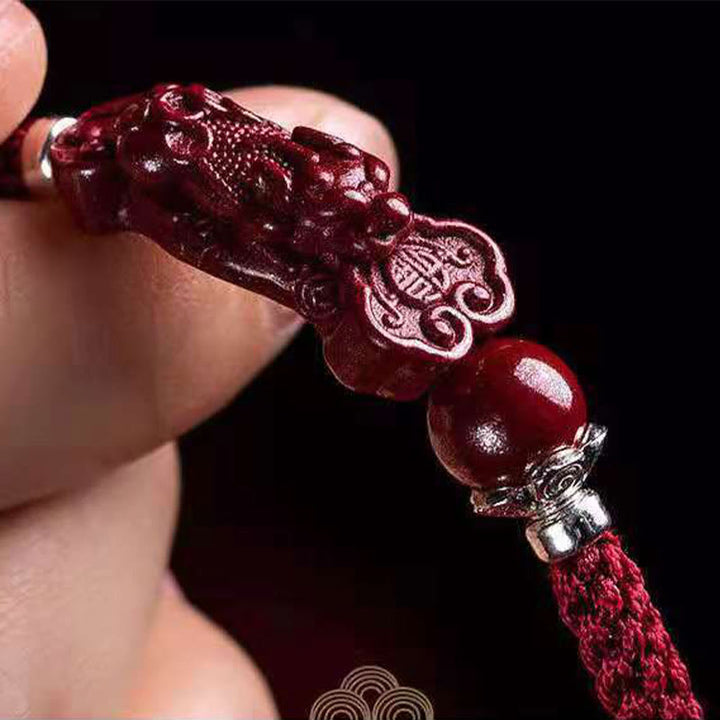 Buddha Stones Handcrafted PiXiu Cinnabar Wealth Luck Braided Bracelet - image 19