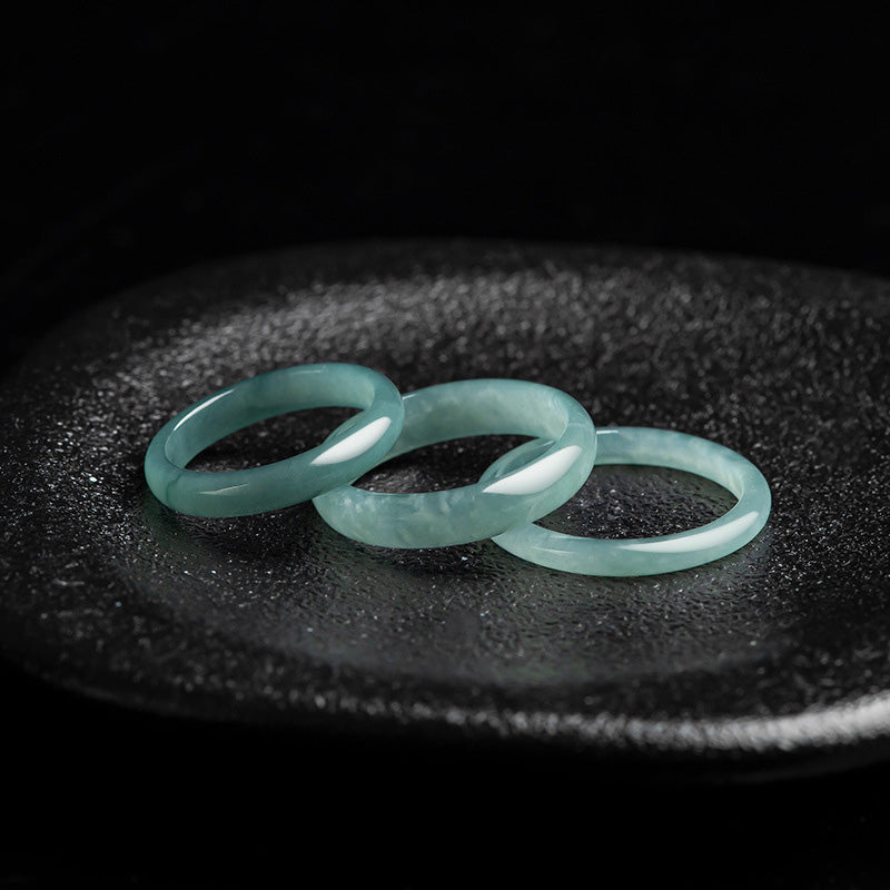 Buddha Stones Natural Jade Prosperity Protection Ring - image 1