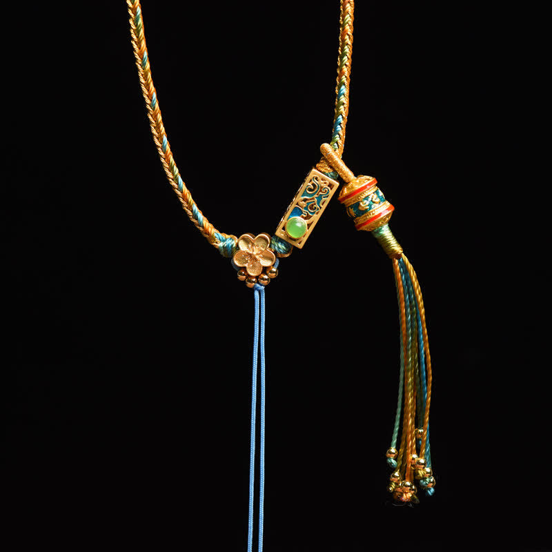 Buddha Stones Colorful String Copper Wealth Necklace Pendant - image 7