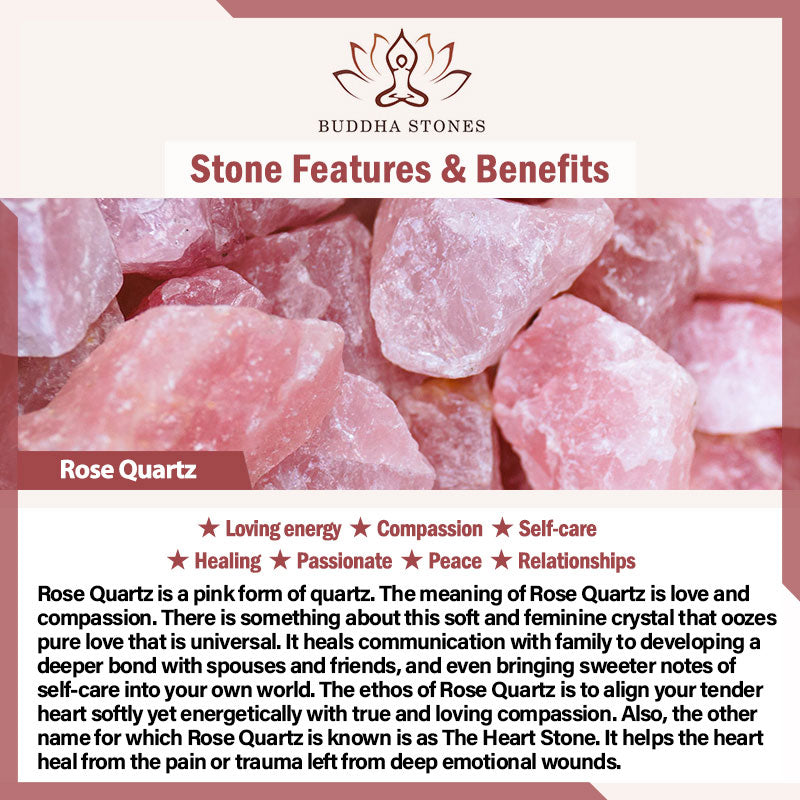 Buddha Stones  Natural Rose Quartz Love Caring Bracelet Bangle - image 11