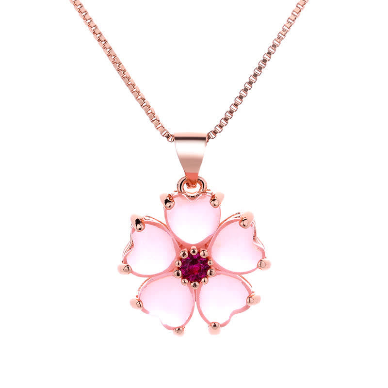 Buddha Stones Pink Crystal Love Heart Flower Soothing Necklace Pendant - image 4