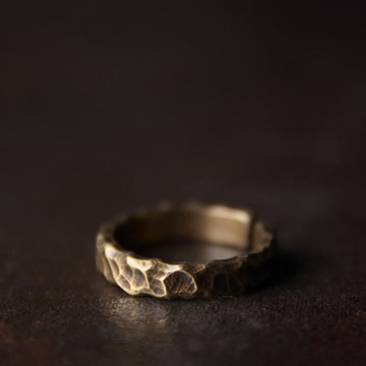Buddha Stones Tibetan Bump Texture Design Copper Brass Luck Ring - image 2