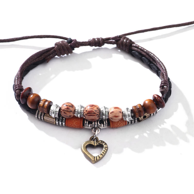 Buddha Stones Love Heart Pattern Bead Healing Necklace Pendant Bracelet - Love Heart Bracelet - image 5