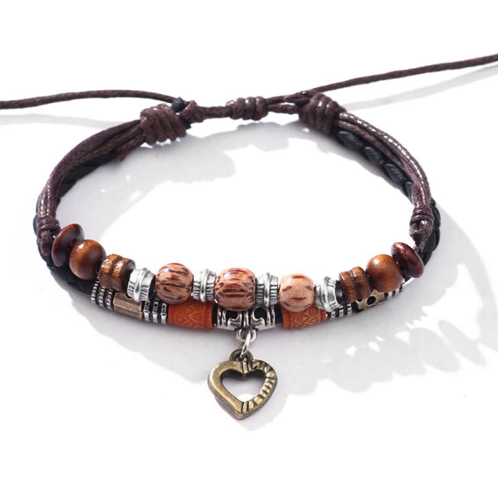 Buddha Stones Love Heart Pattern Bead Healing Necklace Pendant Bracelet - Love Heart Bracelet - image 5