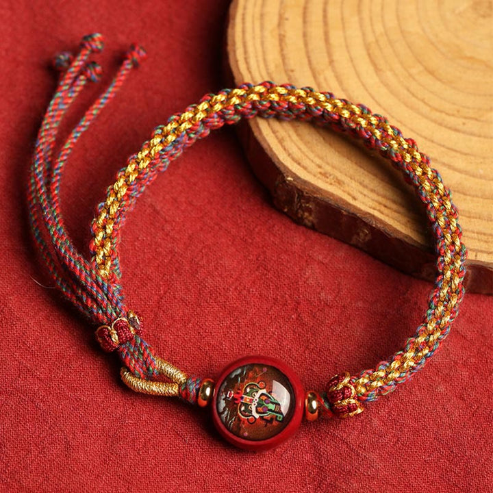Buddha Stones Colorful Rope Cinnabar Thangka Blessing Braided Bracelet - image 3