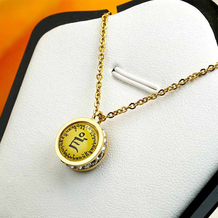Buddha Stones Tibetan Yellow God Of Wealth Green Tara Buddha Serenity Titanium Steel Necklace Pendant - image 2