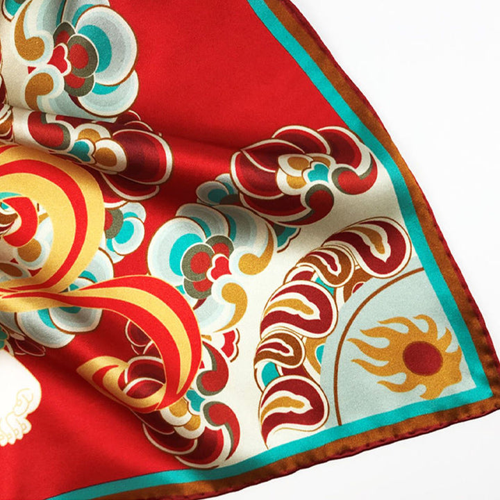 Buddha Stones Dunhuang Rebound Pipa Flying Frescoes 100% Mulberry Silk Scarf Premium Grade 6A Dunhuang Shawl - image 24