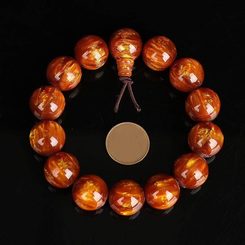 Buddha Stones Golden Sea Willow Success Positive Bracelet Mala - image 2