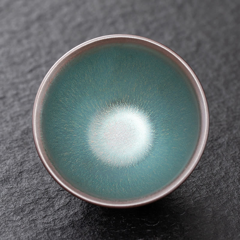 Buddha Stones Vintage Pink Colorful Chinese Jianzhan Kiln Change Ceramic Teacup Kung Fu Tea Cup Bowl - 8.7cm*5.7cm*110ml - image 0