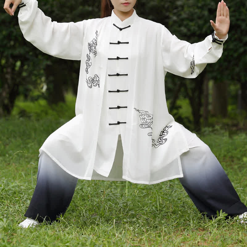 Buddha Stones Auspicious Clouds Gradient Meditation Prayer Spiritual Zen Tai Chi Qigong Practice Women's Clothing Set - image 6