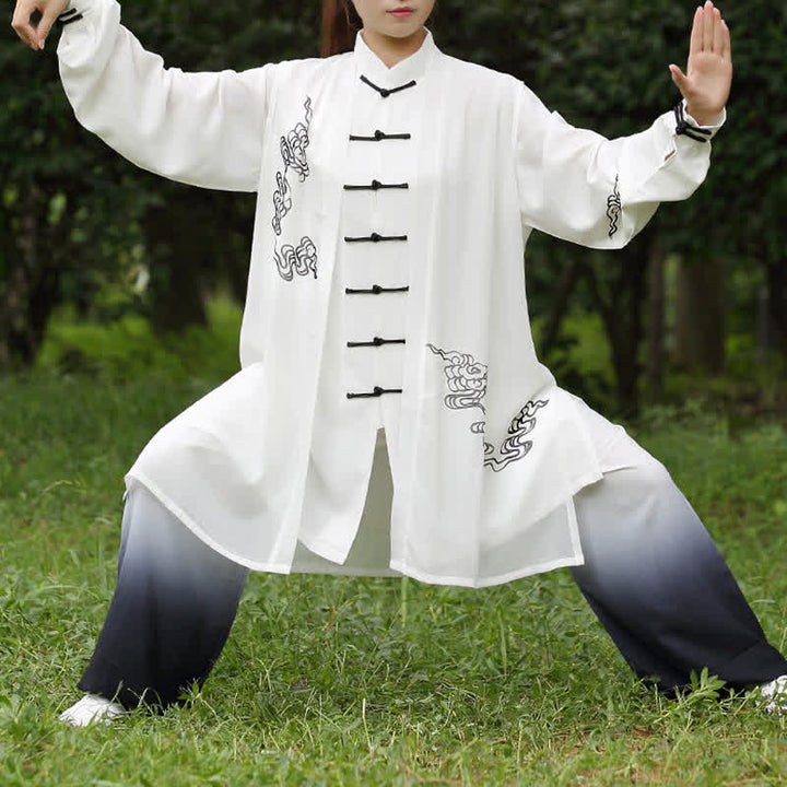 Buddha Stones Auspicious Clouds Gradient Meditation Prayer Spiritual Zen Tai Chi Qigong Practice Women's Clothing Set - image 6