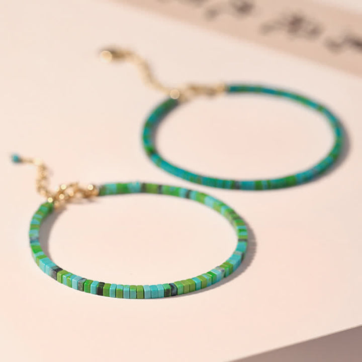 Buddha Stones Turquoise Beaded Friendship Strength Chain Bracelet - image 2