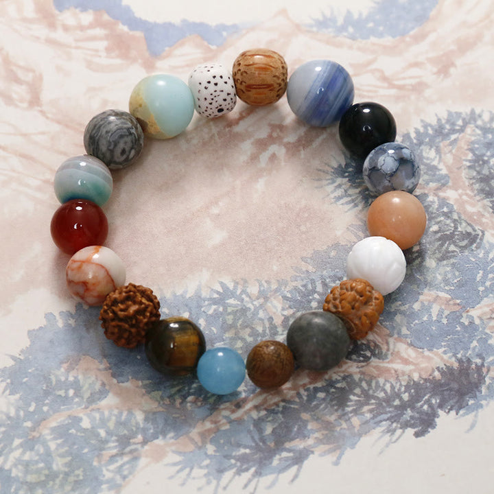 Buddha Stones Natural Bodhi Seed Crystal Stone Agate Keep Away Evil Spirits Bracelet - image 3