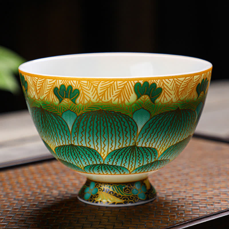 Buddha Stones Lotus Ceramic Teacup Flower Tea Cups 100ml - image 12