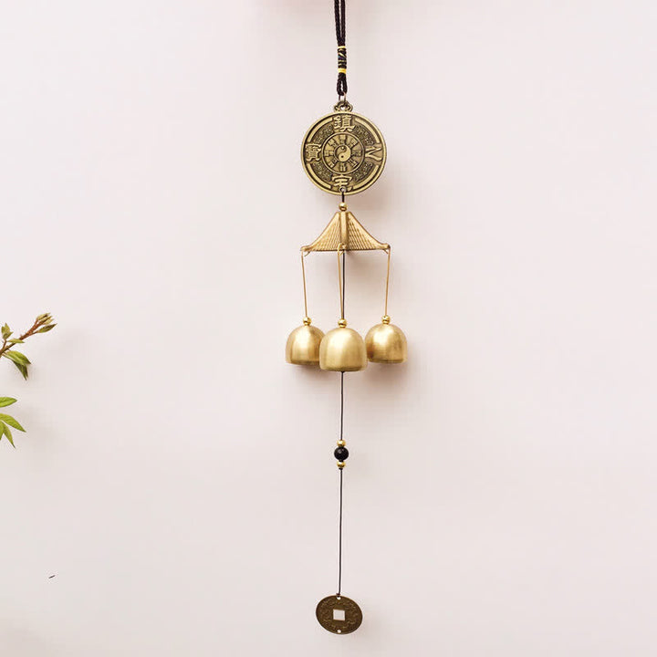 Buddha Stones Blessing Letter Elephant Bagua Auspicious Coin Wall Hanging Chime Bell Handmade Home Decoration - image 8