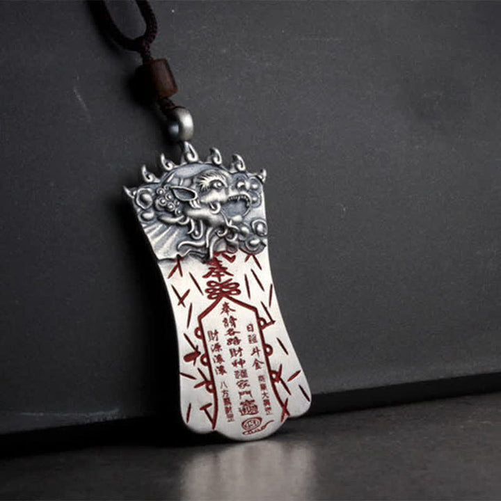 Buddha Stones FengShui Bagua PiXiu Cinnabar Balance Necklace Pendant - image 5
