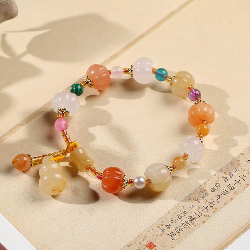 Buddha Stones Natural Golden Silk Jade Crystals Gourd Pixiu Pumpkin Beads Wealth Charm Bracelet - image 4