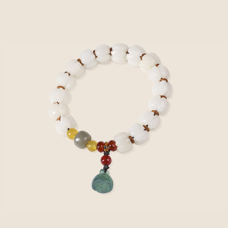 Buddha Stones Natural Bodhi Seed Red Agate Bodhi Calm Harmony Engraved Pumpkin Bead Lotus Bracelet - image 14