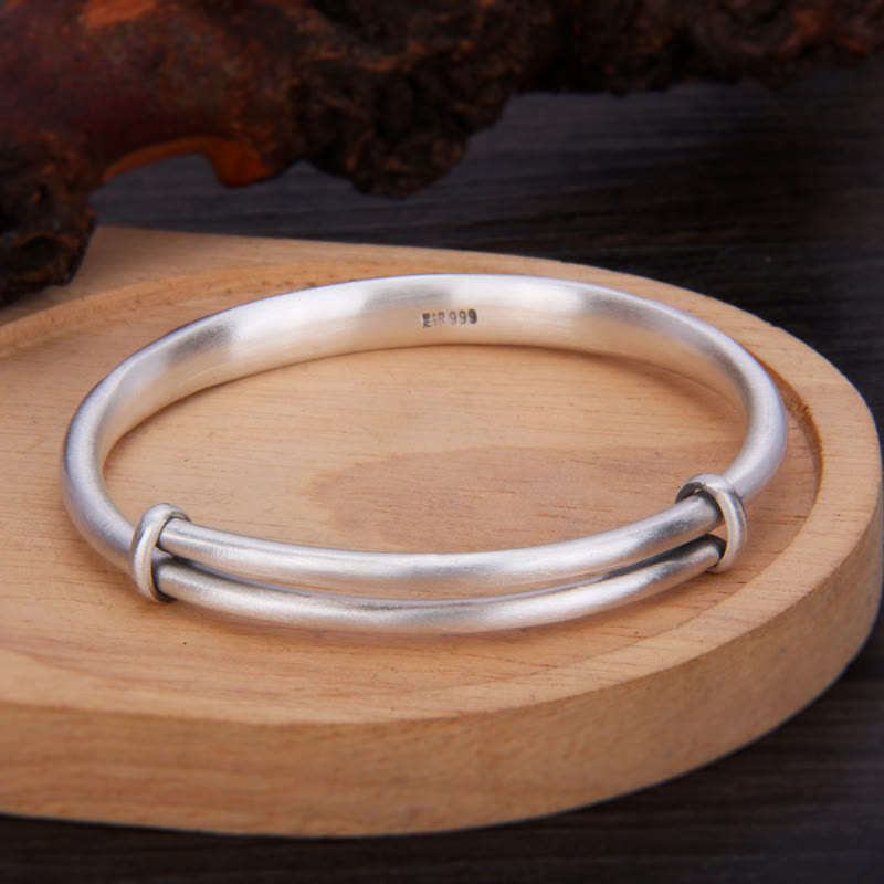 Buddha Stones 999 Sterling Silver Koi Fish Lotus Wealth Luck Bracelet Bangle - image 3