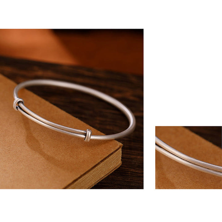 Buddha Stones Tibetan 999 Sterling Silver Om Mani Padme Hum Love Bracelet Bangle - image 5