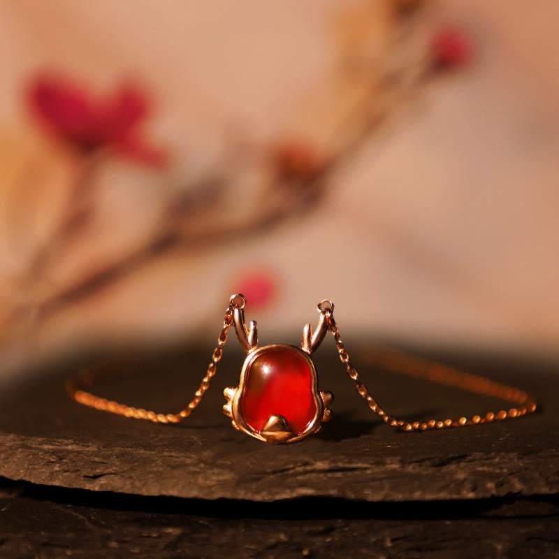 ❗❗❗A Flash Sale- Buddha Stones 925 Sterling Silver Year of the Dragon Natural Red Agate Dragon Attract Fortune Fu Character Strength Bracelet Necklace Pendant Earrings - image 6