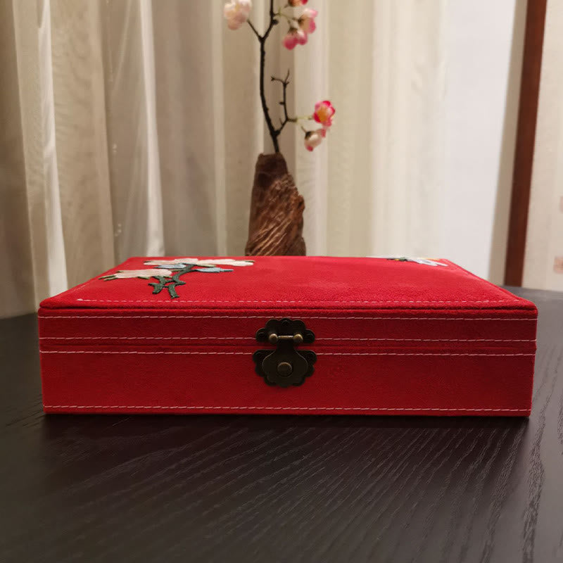 Buddha Stones Flowers Dragonfly Jewelry Box Organizer Single Layer Jewelry Storage Box Flannel Box - image 20
