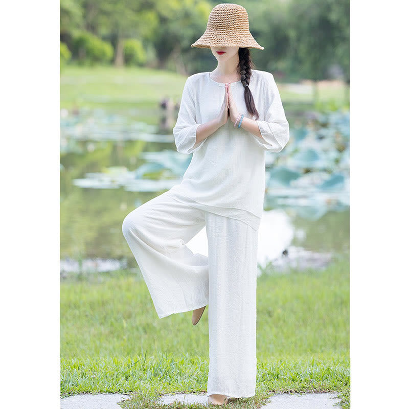 Tai Chi Meditation Prayer Zen Spiritual Morning Practice Clothing Women's Set - image 14