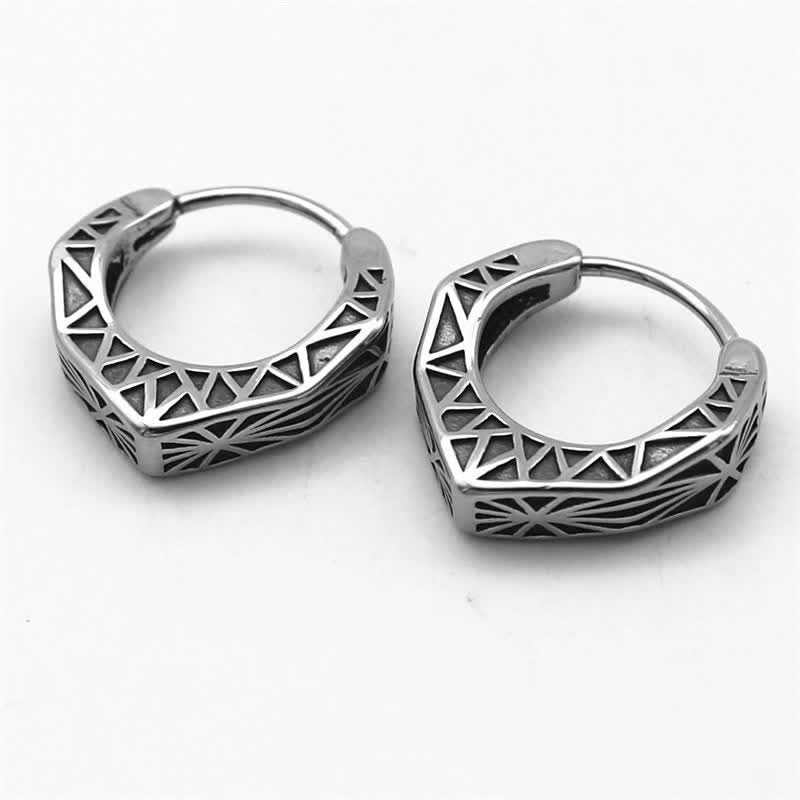 Viking Hoop Titanium Steel Balance Earrings - image 1