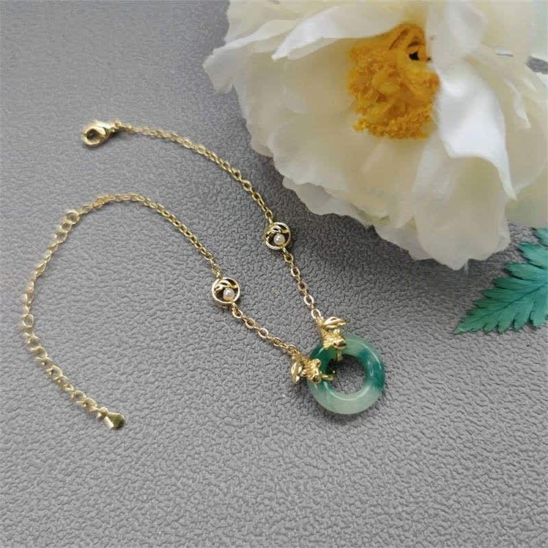 Buddha Stones Cyan Jade Koi Fish Healing Harmony Bracelet - image 8