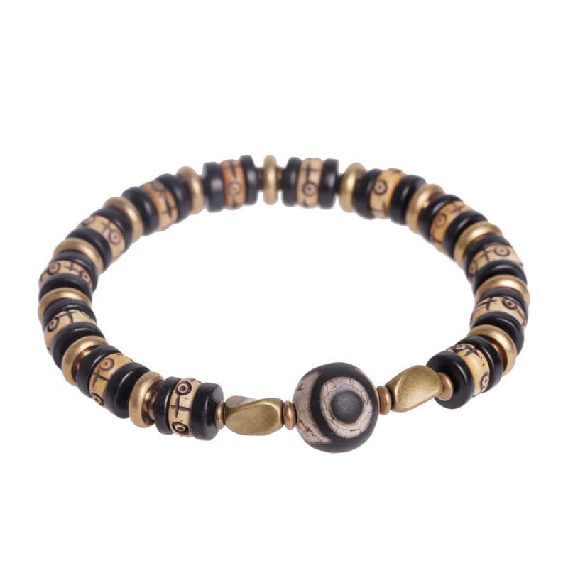 Buddha Stones Tibetan Bone Beads Ebony Wood Strength Bracelet - image 8