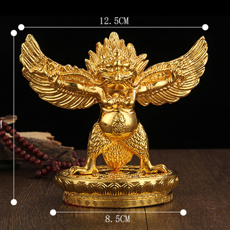 Tibetan Gold Garuda Bird Alloy Protection Home Decoration - image 13