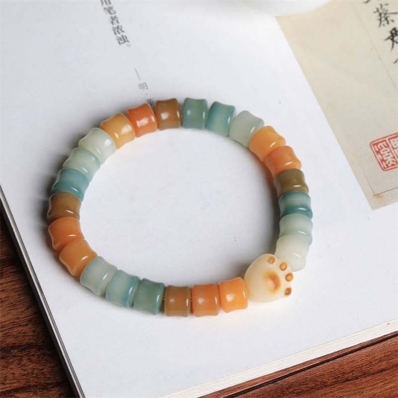 Buddha Stones Colorful Bodhi Seed Cat Paw Wisdom Bracelet - image 2
