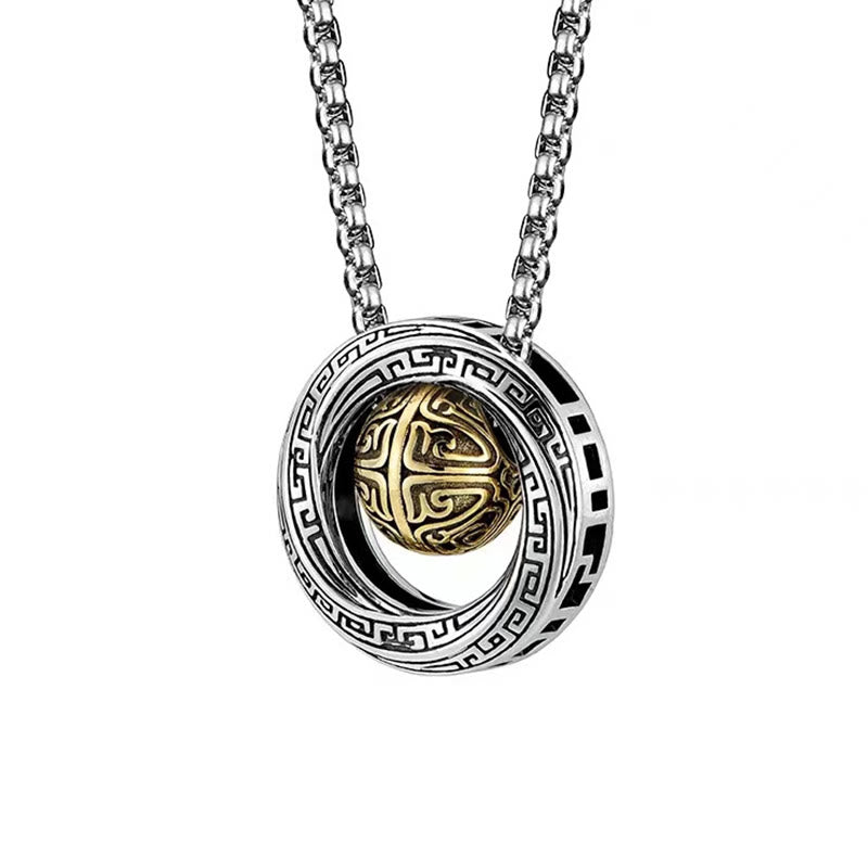 Buddha Stones Mobius Lucky Bead Copper Wealth Necklace Pendant - Mobius Lucky Bead - image 0