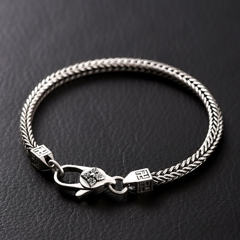 Buddha Stones Tibetan Double Dorje Vajra Swastika Spiritual Power Chain Bracelet - 22cm - image 0